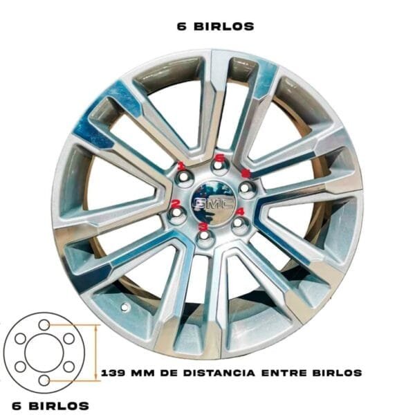 Rin 22 Original Chevrolet 22x9 6x139 - 6 birlos