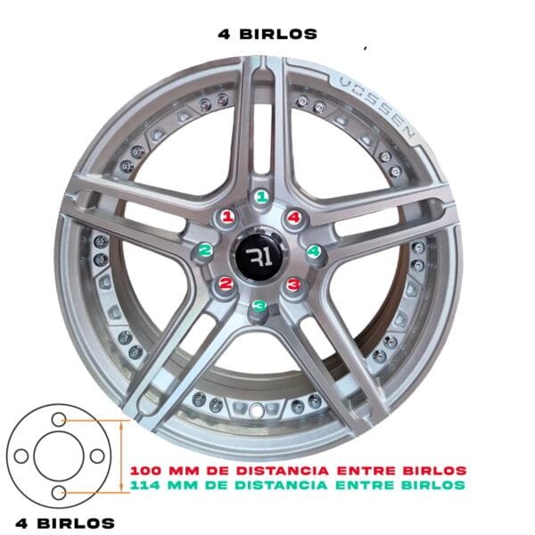 Rines 14x6 4x100 y 4x114 - Doble Barrenación 4 en 100 y 4 en 114