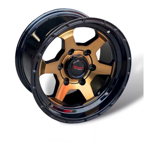 Rines 15x8 6x139 ideales para Nissan, Toyota, Chevrolet en color Negro con Bronce