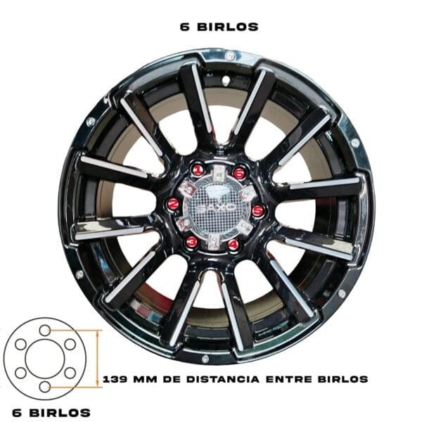 Rines 16 para Pickup 16x8 6x139 - 6 birlos en 139