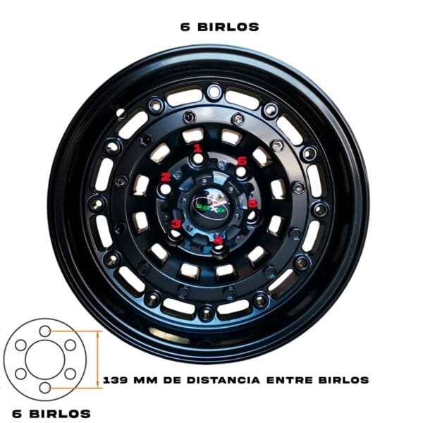 Rines 15 6/139 ideales para Nissan 15x8 6x139 - 6 birlos