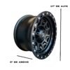 Rines 17 8 birlos Chevrolet 17x9 8x165 - Medidas