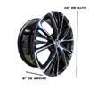 Rines para Camry 18x8 5x114 - Medidas