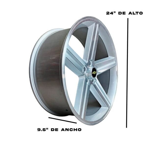 Rines 24 para Chevrolet 5 birlos 24x9.5 5x127 - Medida 24 pulgadas