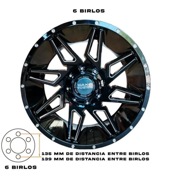 Rines para Ford y Chevrolet 20x10 6x135_139 - 6 Birlos en 135 y 6 birlos en 139